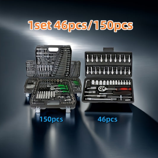 150pcs/46pcs Chrome Vanadium Steel Socket Wrench Set - Durable Torx Bit Kit for Auto & Home Repair 🛠️🔧