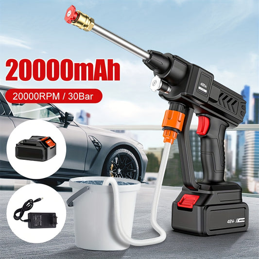 150W Cordless High Pressure Car Wash Gun - 30Bar, 20000mAh Foam Spray for Car, Home & Garden 🚗💦🌿