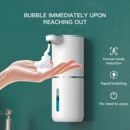 380mL Touchless Soap Dispenser - Wall-Mounted, USB Rechargeable, Modern Black Design 🧼🚿